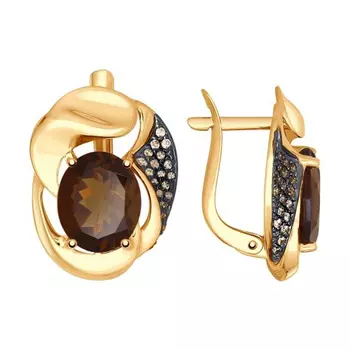 Серьги с английским замком из золота 724809