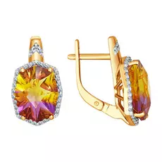 Серьги с английским замком из золота 724072