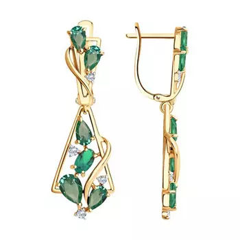 Серьги с английским замком из золота 726153