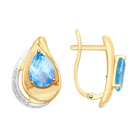 Серьги с английским замком из золота 725555