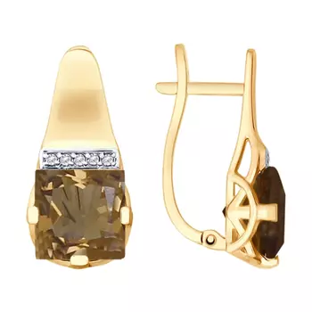 Серьги с английским замком из золота 725539