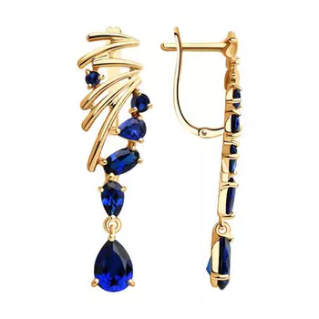 Серьги с английским замком из золота 726867