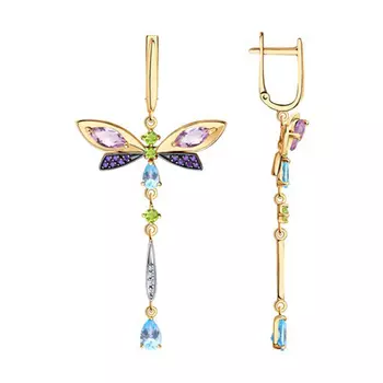 Серьги с английским замком из золота 726871