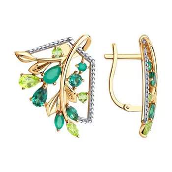 Серьги с английским замком из золота 726873