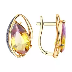 Серьги с английским замком из золота 726827