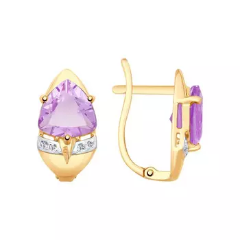 Серьги с английским замком из золота 725697