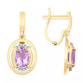 Серьги с английским замком из золота 725688