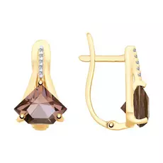 Серьги с английским замком из золота 725713