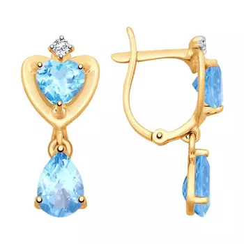 Серьги с английским замком из золота 725316