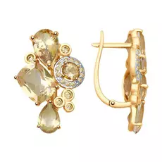 Серьги с английским замком из золота 725308