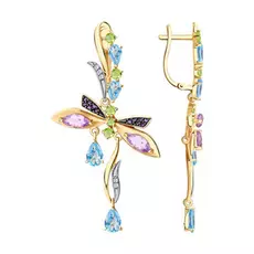 Серьги с английским замком из золота 726854