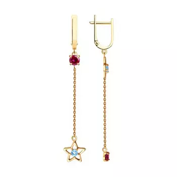 Серьги с английским замком из золота 726842