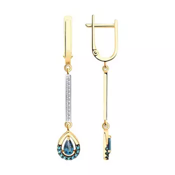 Серьги с английским замком из золота 726103