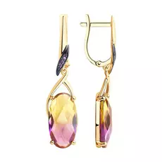 Серьги с английским замком из золота 726090