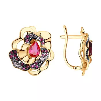 Серьги с английским замком из золота 725732