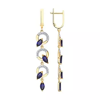 Серьги с английским замком из золота 726106