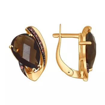 Серьги с английским замком из золота 724322