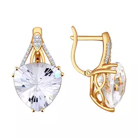 Серьги с английским замком из золота 724117