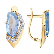 Серьги с английским замком из золота 725804