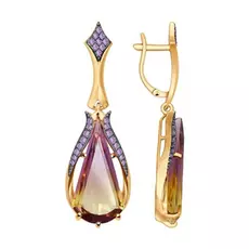 Серьги с английским замком из золота 724463