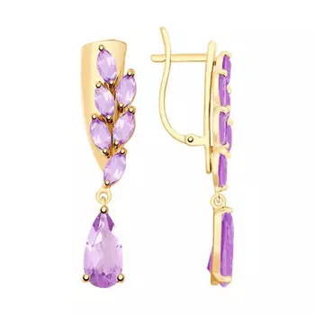 Серьги с английским замком из золота 725576