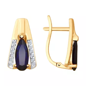 Серьги с английским замком из золота 725586