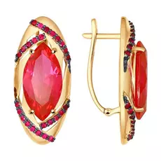 Серьги с английским замком из золота 724425