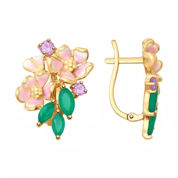 Серьги с английским замком из золота 725642