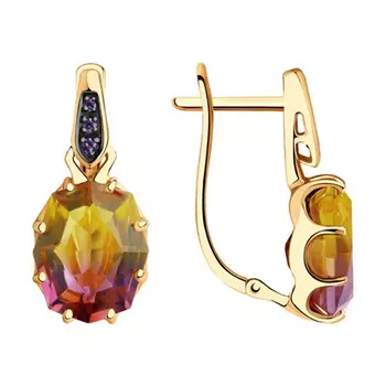 Серьги с английским замком из золота 726174