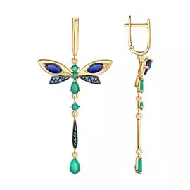 Серьги с английским замком из золота 726170