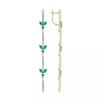 Серьги с английским замком из золота 726168