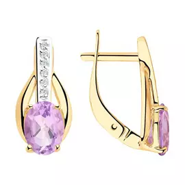 Серьги с английским замком из золота 51-320-00256-4