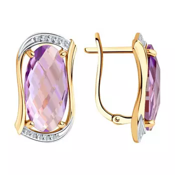 Серьги с английским замком из золота 51-320-00791-2