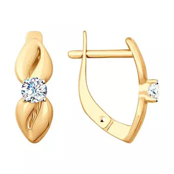 Серьги с английским замком из золота 51-120-00106-1