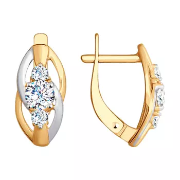 Серьги с английским замком из золота 51-120-00112-1