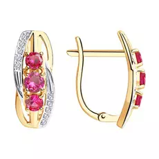 Серьги с английским замком из золота 51-320-00342-2