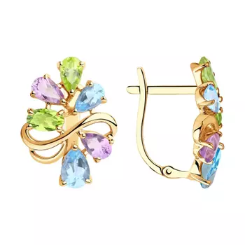 Серьги с английским замком из золота 51-320-00346-1