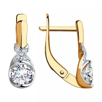 Серьги с английским замком из золота 028460