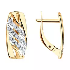 Серьги с английским замком из золота 028205