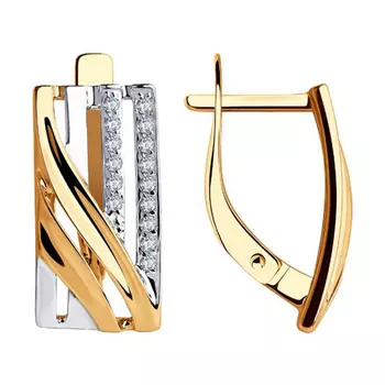 Серьги с английским замком из золота 028295