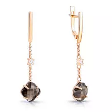 Серьги с английским замком из золота 020095РКц