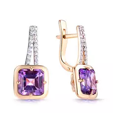 Серьги с английским замком из золота 021824АКц