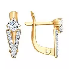 Серьги с английским замком из золота 027491