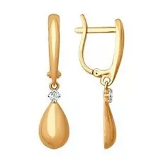 Серьги с английским замком из золота 027821