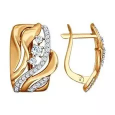 Серьги с английским замком из золота 027554