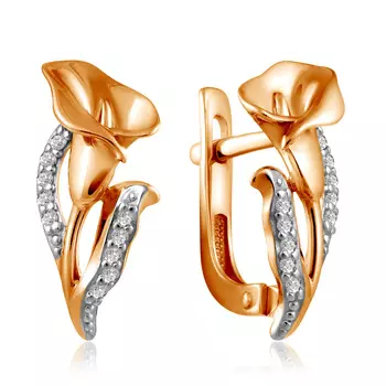 Серьги с английским замком из золота С132-4791