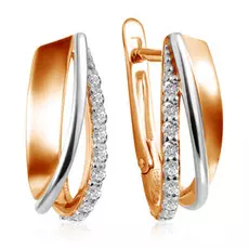 Серьги с английским замком из золота С132-4558