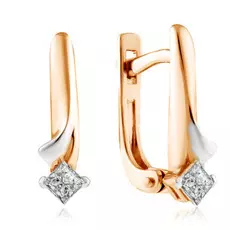 Серьги с английским замком из золота 21860-100