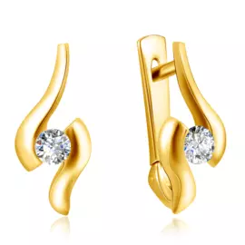 Серьги с английским замком из золота 01С641438