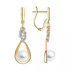 Серьги с английским замком из золота 792163